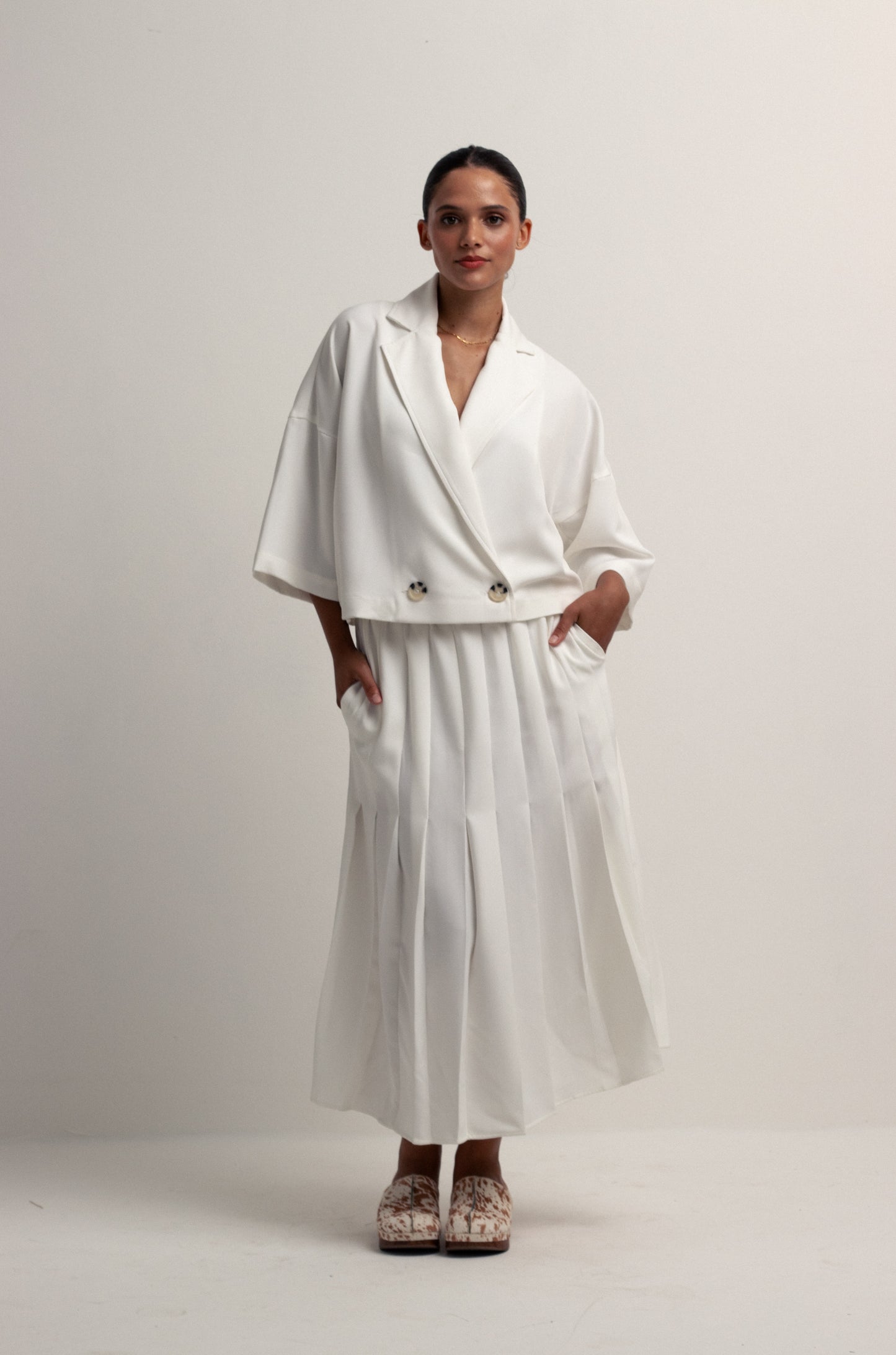 Boxy Double Breasted Cropped Jacket