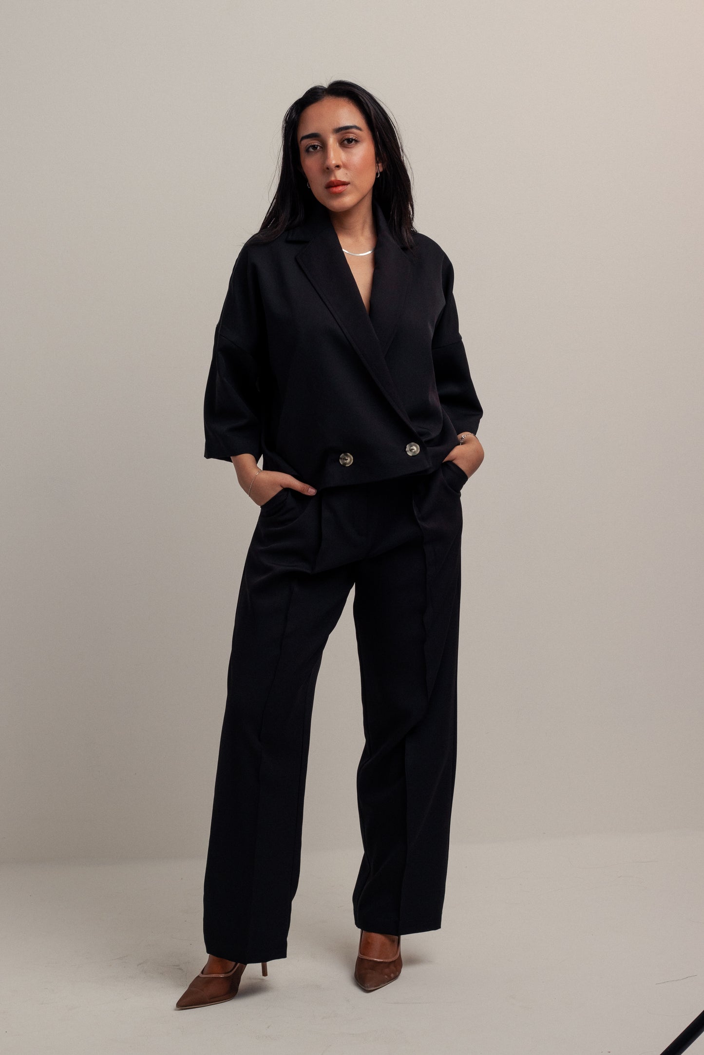 Boxy Double Breasted Cropped Jacket