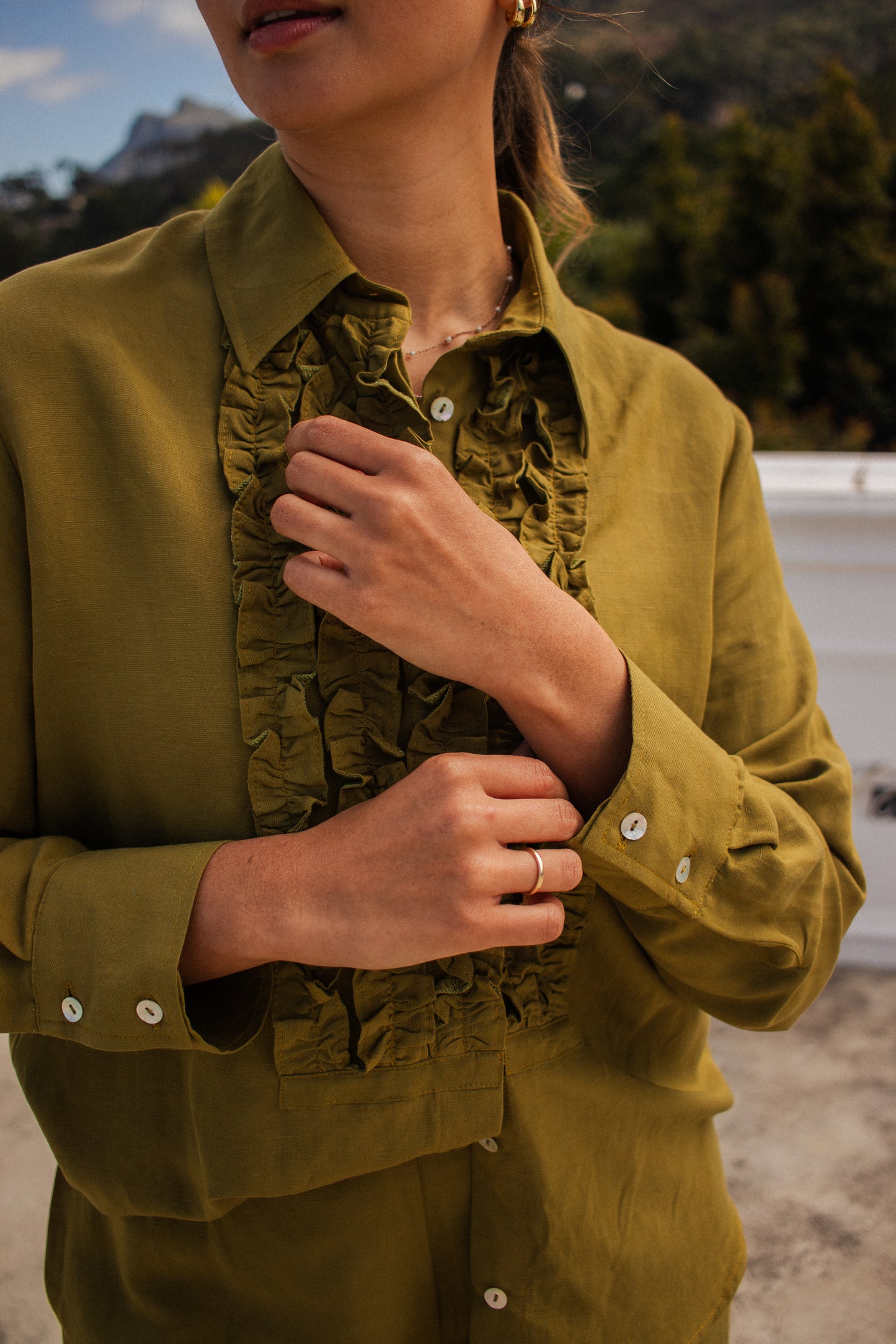 Chartreuse Tuxedo Shirt