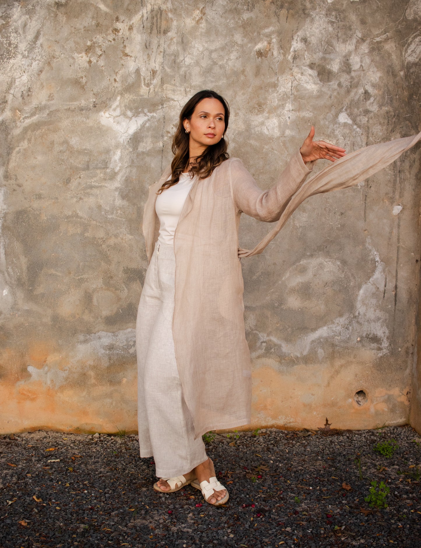 Linen Gauze Trench Coat