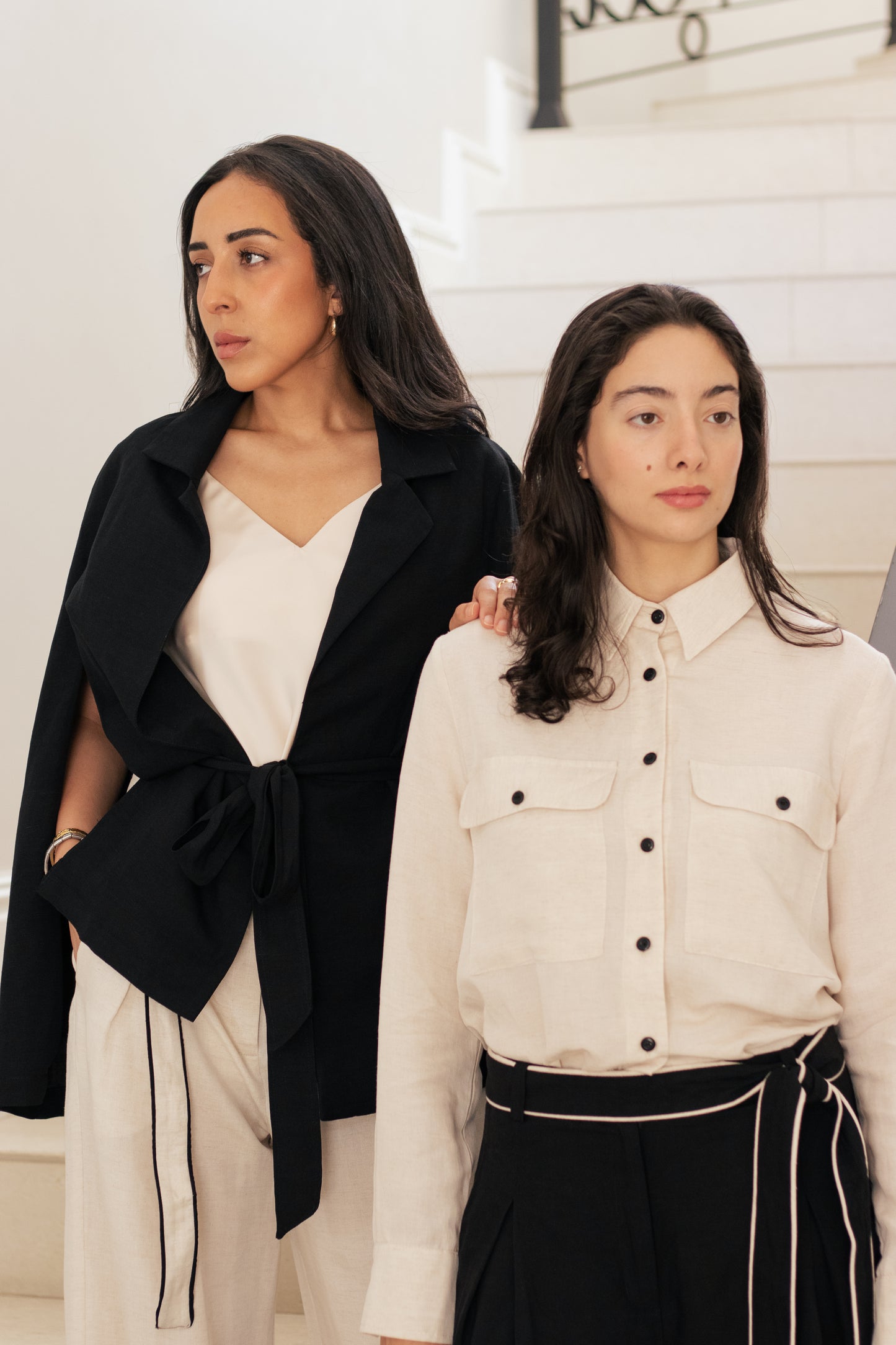 Pleated Pants with Fabric Belt