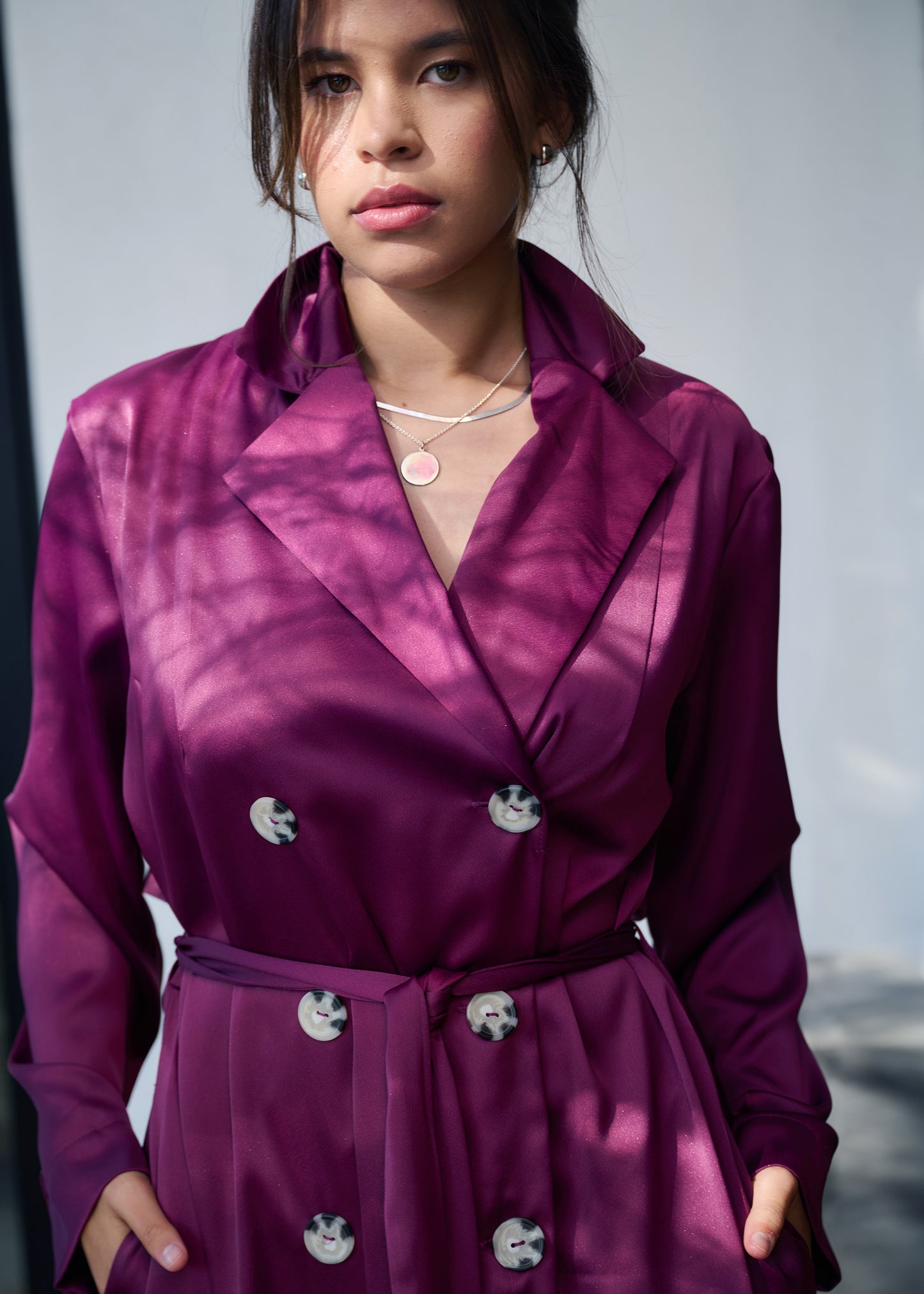 Fluid Satin Trench