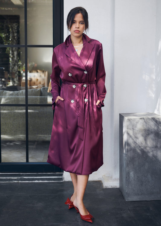 Fluid Satin Trench