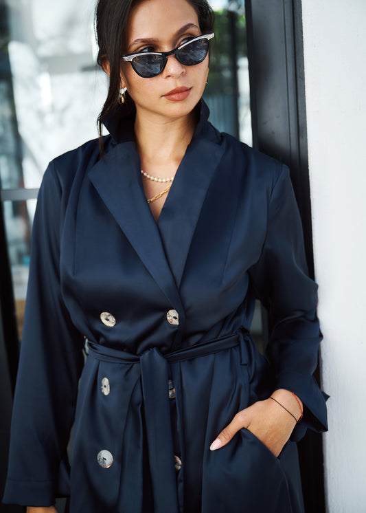 Satin Trench Coat