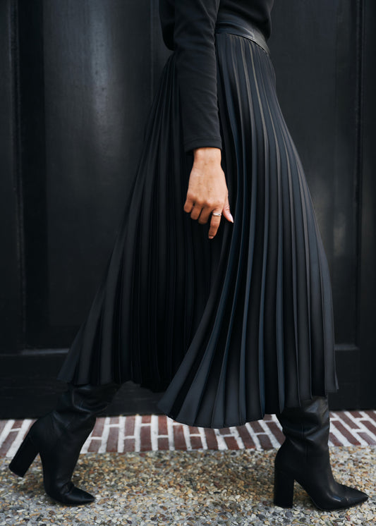 Sunray Pleated Midi Skirt