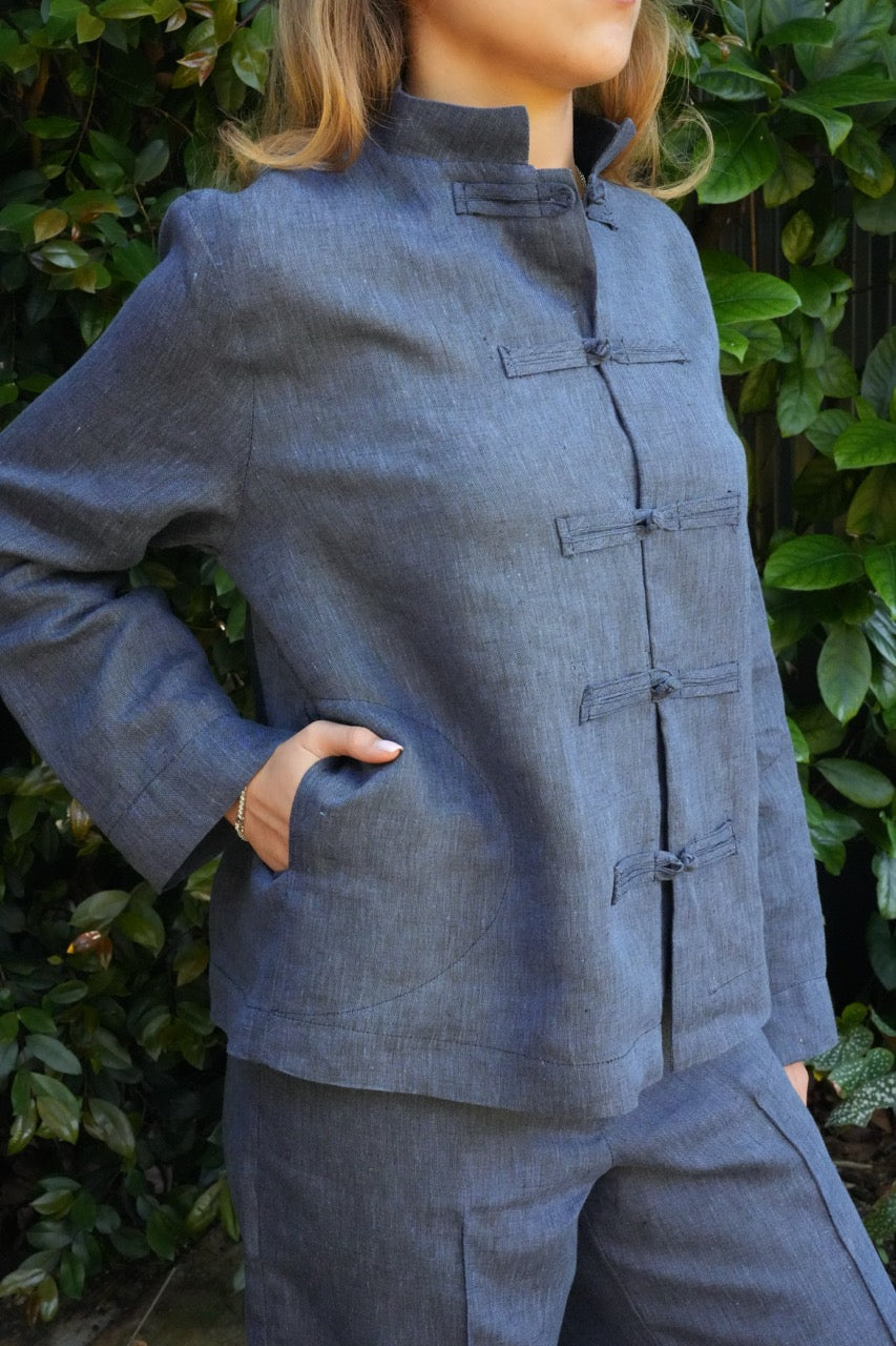 Linen Chambray Shirt Jacket