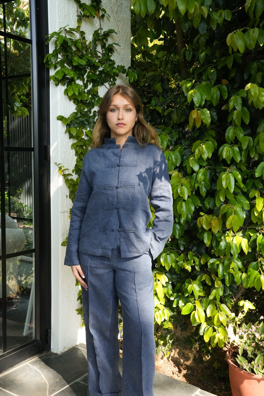 Linen Chambray Shirt Jacket
