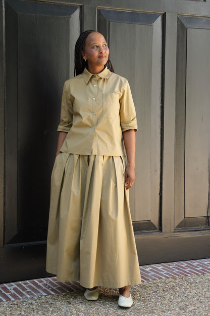 Lux Cotton High-Low Shirt