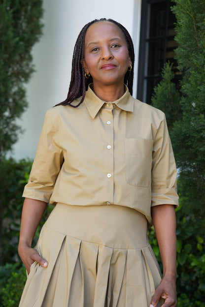 Lux Cotton High-Low Shirt