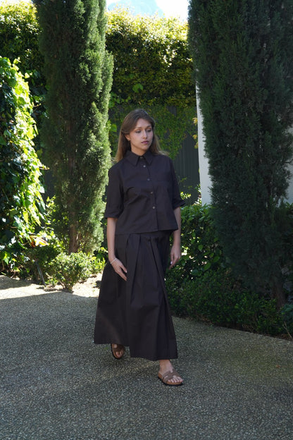 Lux Cotton Box-Pleat Co-ord Skirt