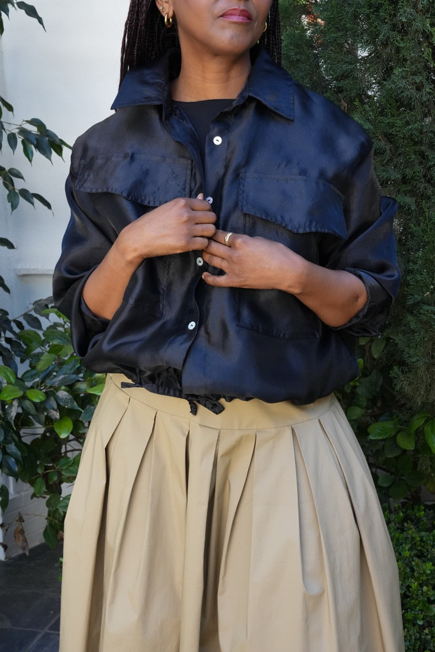 Sheer Utility Cropped Jacket