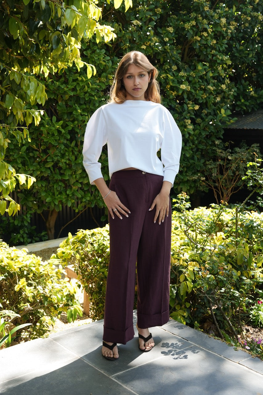 Linen Pin-tuck Pants