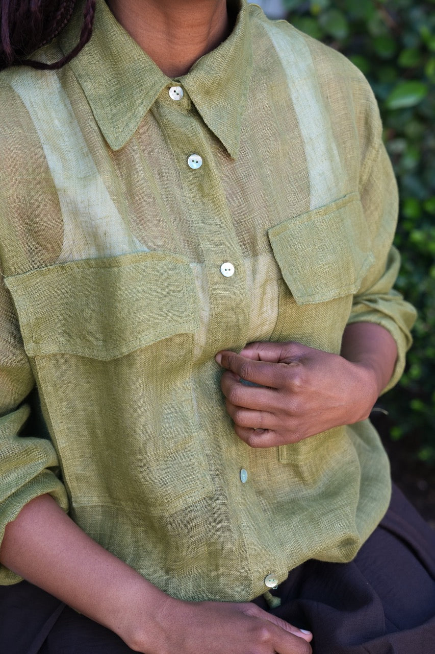 Linen Utility Cropped Jacket