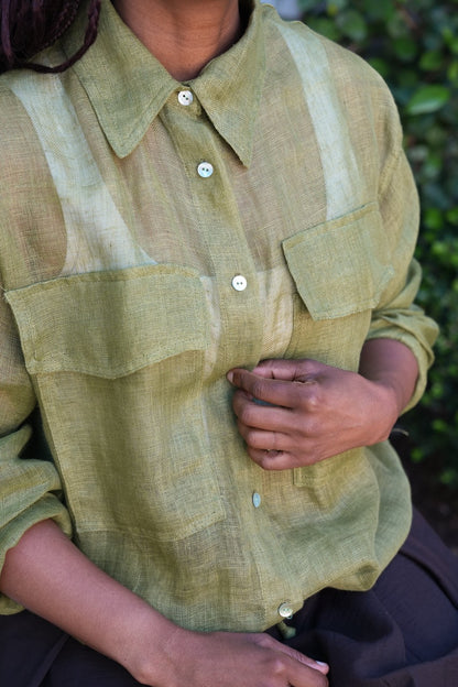 Linen Utility Cropped Jacket
