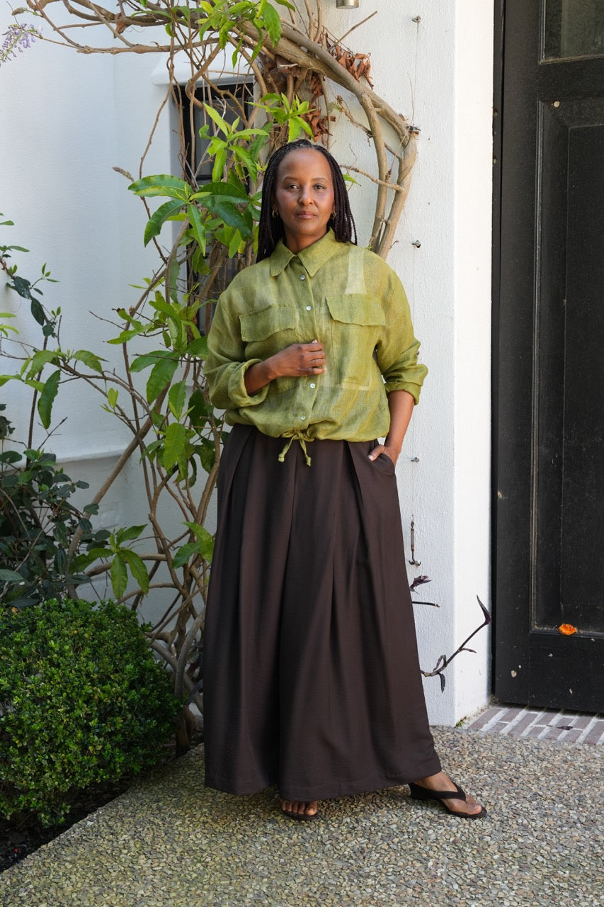 Linen Utility Cropped Jacket
