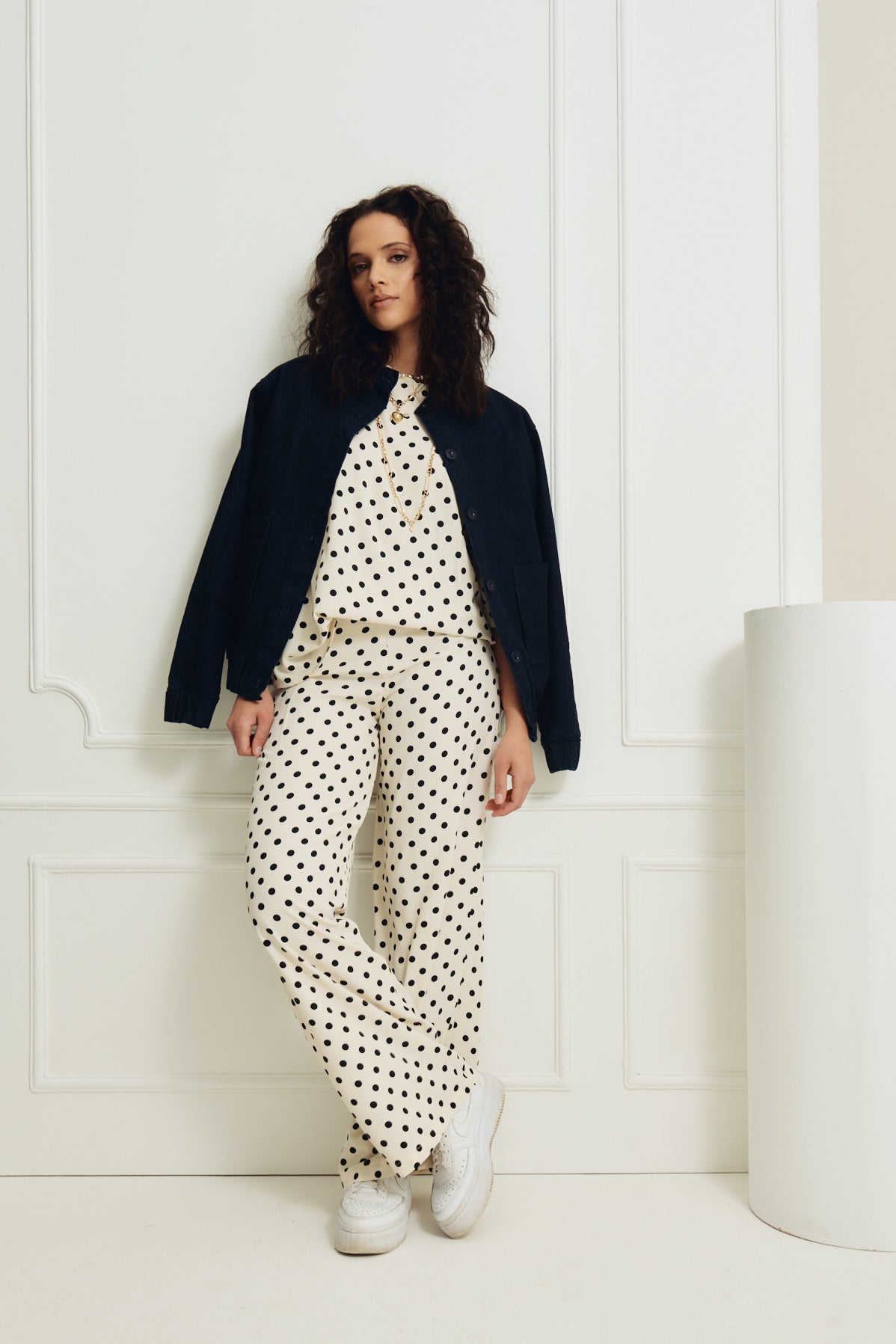 Polka Dot Flare Leg Pants