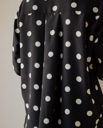 Spotted Shirt with Detachable Scarf