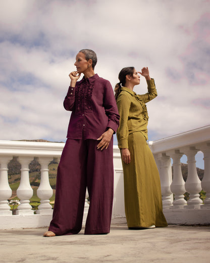 Burgundy Tuxedo Shirt