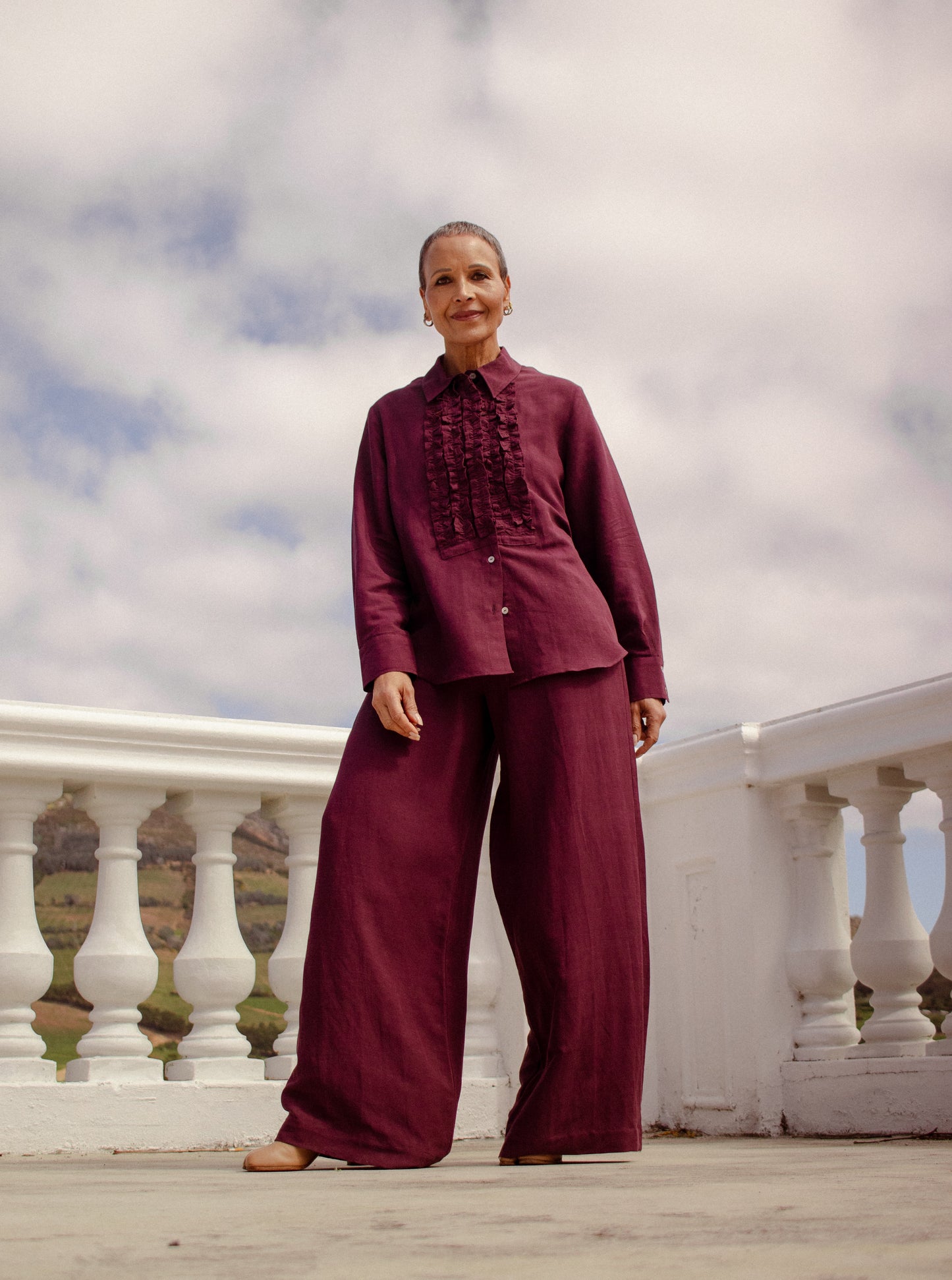 Burgundy Tuxedo Shirt