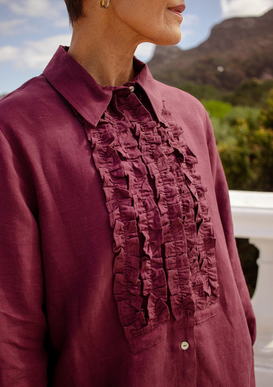 Burgundy Tuxedo Shirt