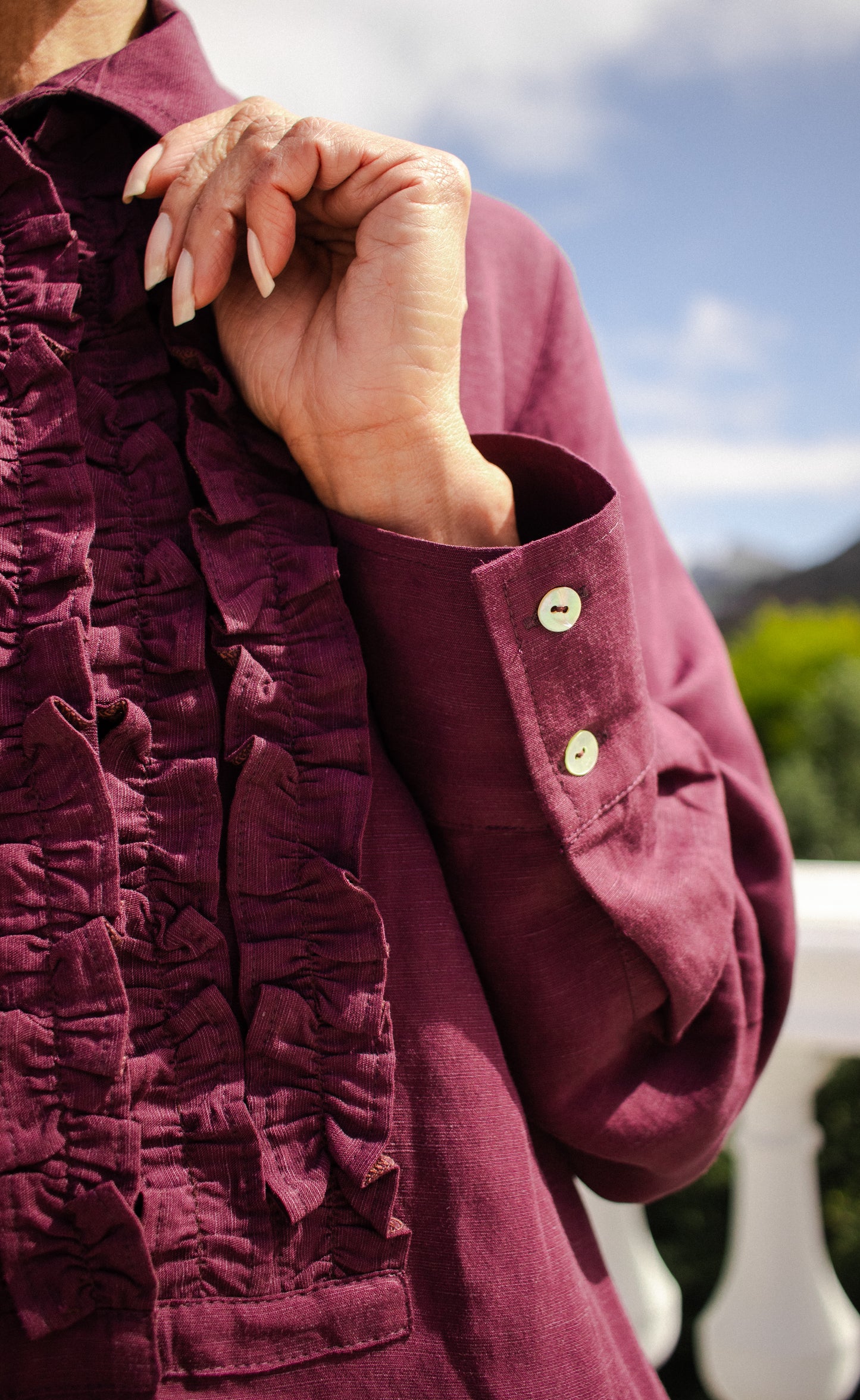 Burgundy Tuxedo Shirt