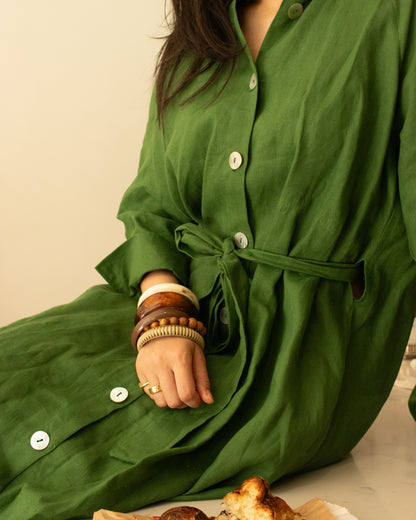 Cape Inspired Linen Midi Dress