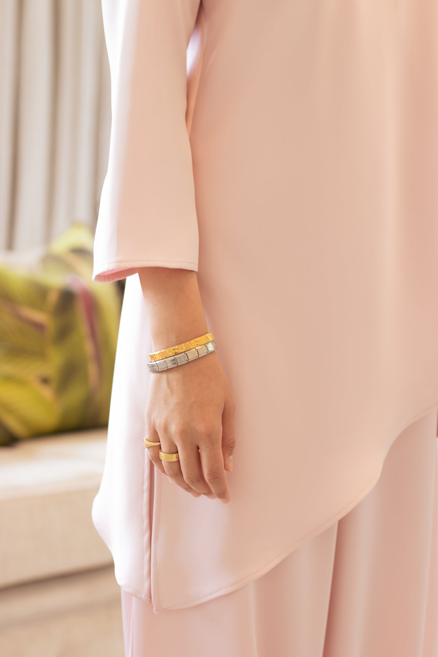 Assymetric Quarter Sleeve Satin Top