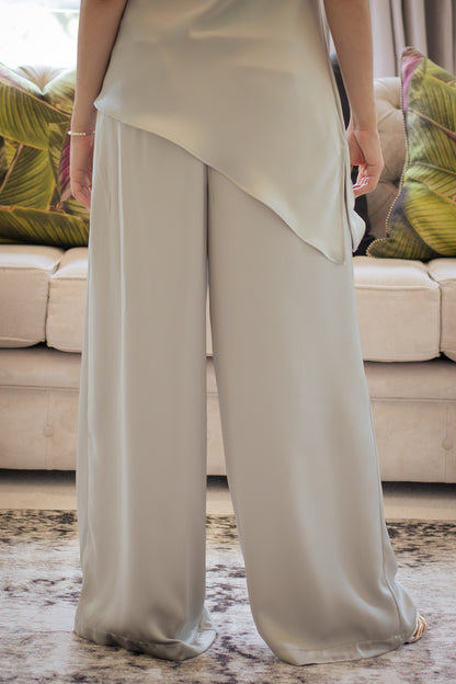 Sleeveless Assymetric Satin Top