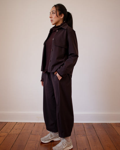 Cropped Fine Knit Flap Jacket