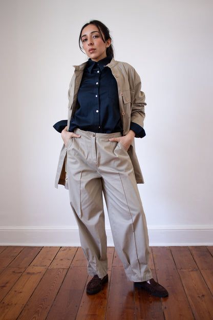 Structured Barrel Leg Pants
