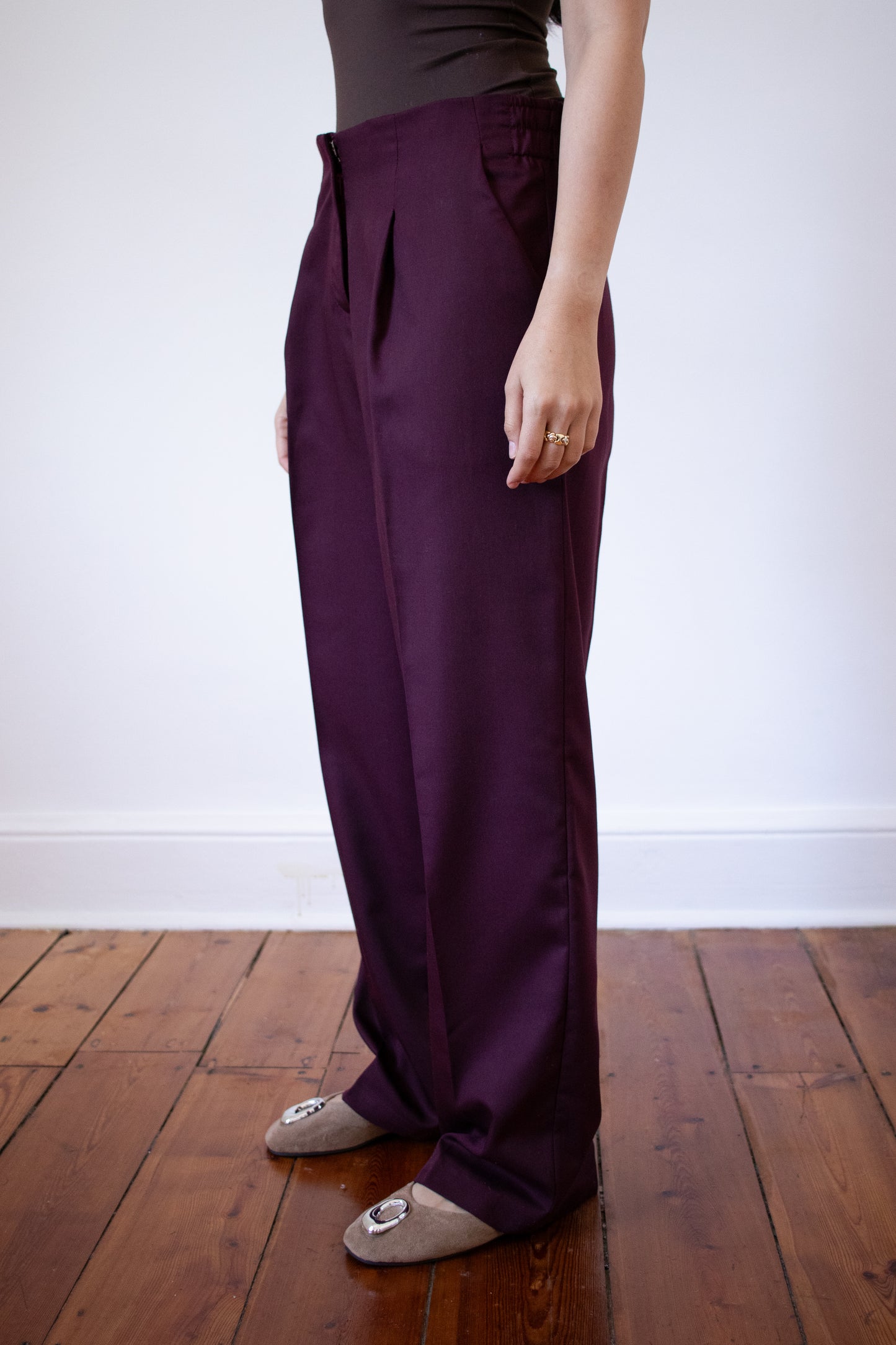 Straight Leg Wool Pants
