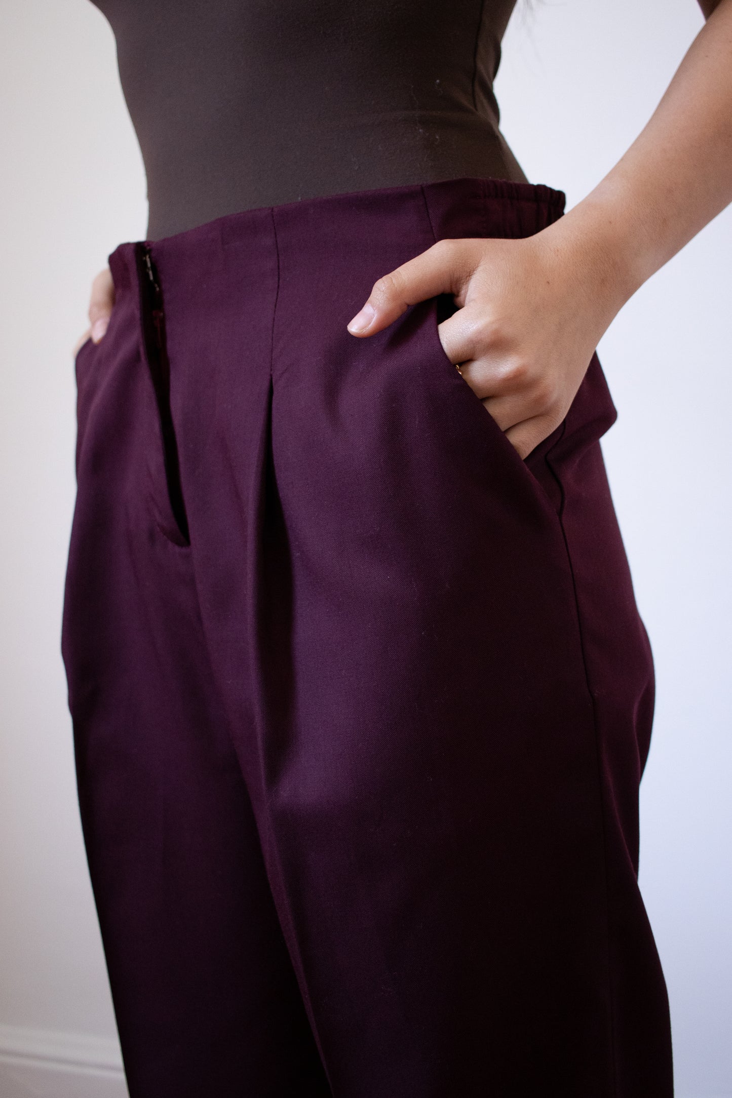 Straight Leg Wool Pants