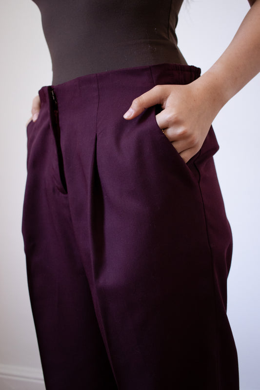 Straight Leg Wool Pants