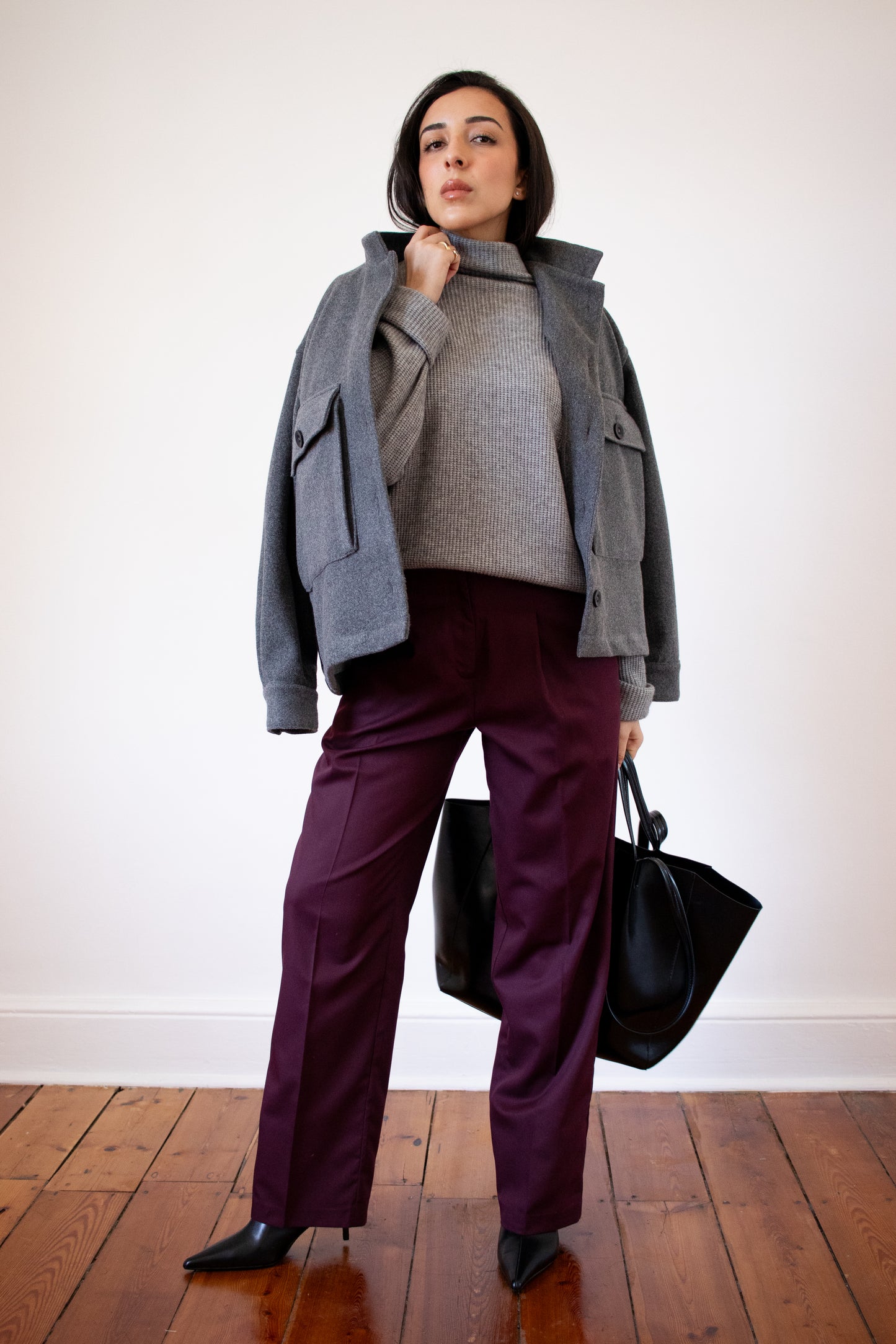 Straight Leg Wool Pants