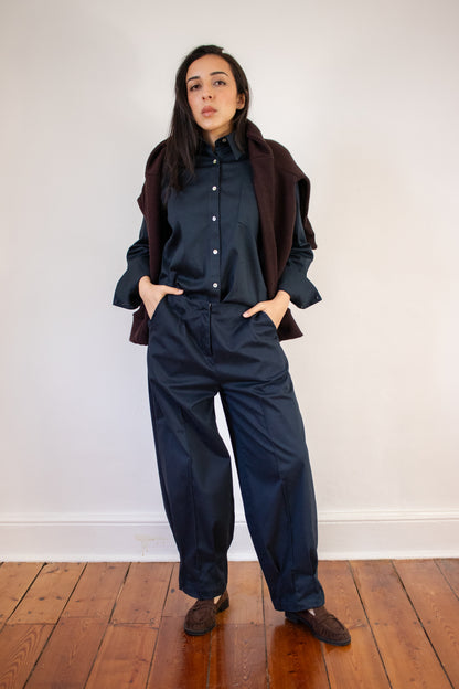 Structured Barrel Leg Pants