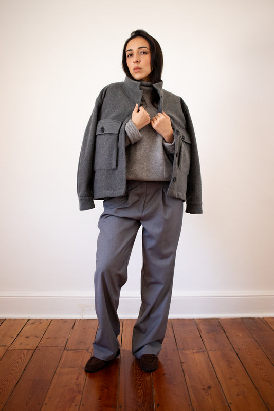 Straight Leg Wool Pants