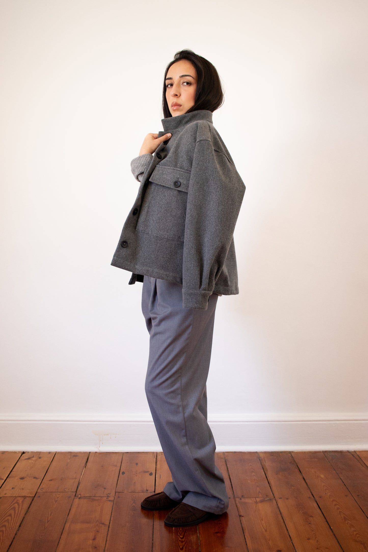 Straight Leg Wool Pants
